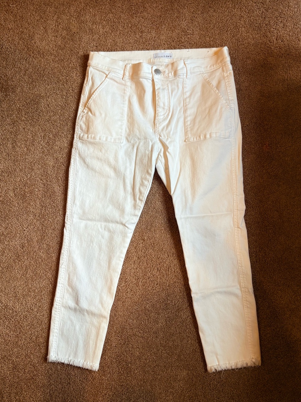 LOFT White Skinny Crop Jeans